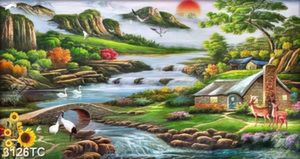 Tranh sơn dầu ngôi nhà bên sông