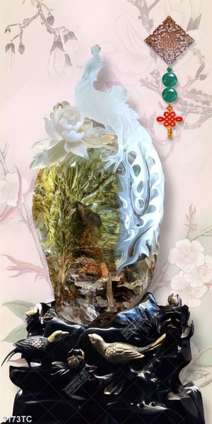 Tranh bình hoa cổ giả ngọc