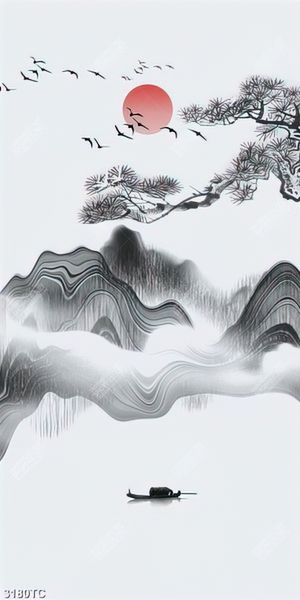 Tranh sông nước và núi