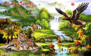Tranh đôi Hổ và đại bàng