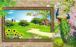 Tranh phong cảnh và chim công