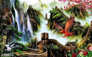 Tranh vạn lý trường thành hoa đào