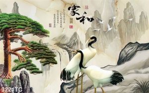 Tranh cây tùng và chim Hạc