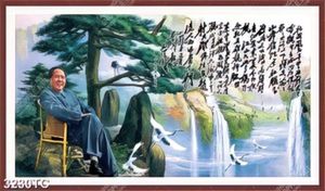 Tranh lãnh tụ Trung Quốc và nền thác nước