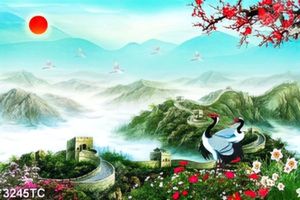 Tranh vạn lý trường thành và hoa đào