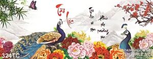 Tranh chim công tài lộc 3d đẹp