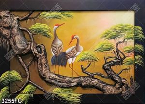 Tranh sơn dầu chim Hạc in canvas