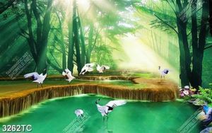 Tranh chim Hạc và rừng cây