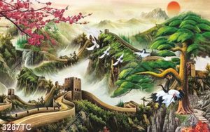 Tranh hoa đào và vạn lý trường thành