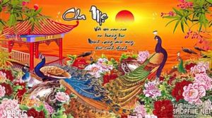 Tranh chim công 3d giả ngọc
