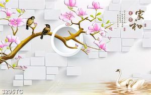 Tranh chim 3D hoa mộc lan