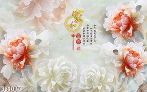 Tranh 3D hoa mẫu đơn giả ngọc đẹp