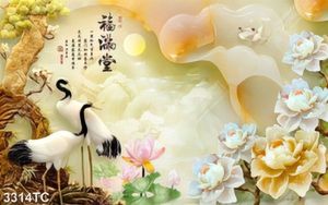 Tranh chim Hạc và nền gỉa ngọc