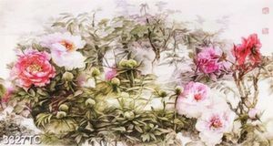 Tranh sơn dầu hoa mẫu đơn