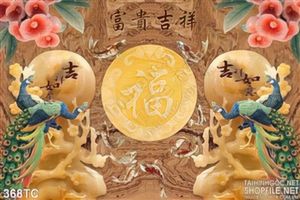 Tranh chim công giả ngọc đẹp ấn tượng