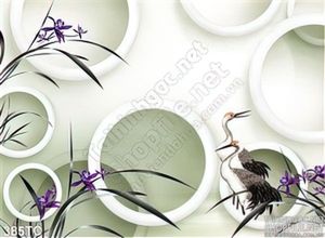 Tranh chim hạc 3d psd