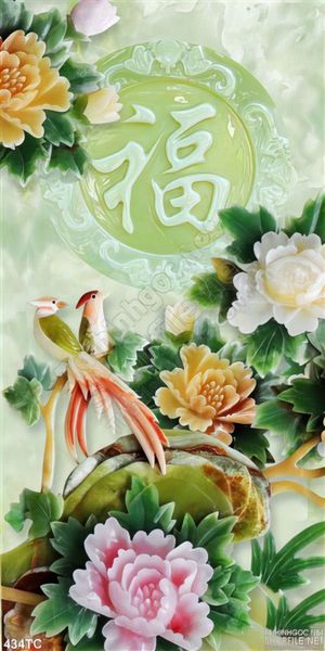 Tranh chim công giả ngọc đẹp ấn tượng