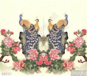 Tranh chim công vẽ sơn dầu in uv