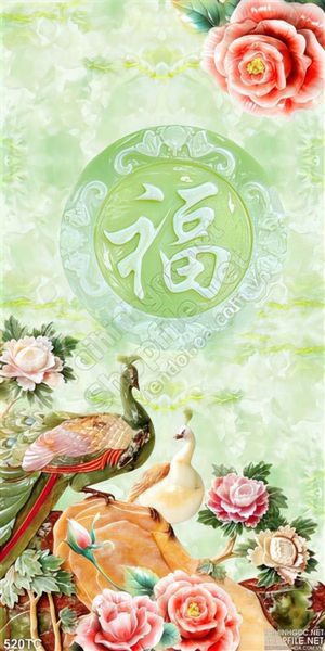 Tranh chim công giả ngọc đậu trên hòn đá