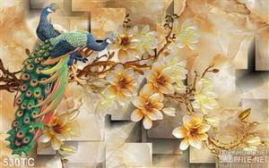 Tranh chim công 3d nghệ thuật giả ngọc in uv