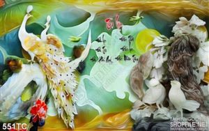 Tranh chim công tài lộc đẹp
