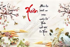 Tranh chim công xuân và hoa đào