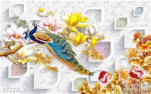 Tranh chim công nghỉ ngơi nơi cái cây lớn 3d