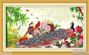 Tranh chim công và cây tre
