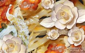 Tranh chim công 3d giả ngọc