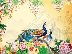 Tranh chim công vẽ tay sơn dầu ấn tượng