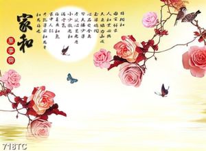 Tranh 3D hoa hồng trang trí tường đẹp