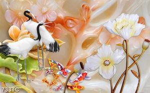 Tranh gải ngọc chim Hạc và cá chép