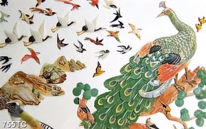 Tranh chim công giả ngọc đẹp