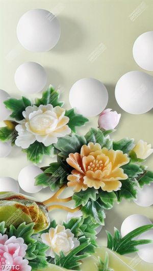Tranh giả ngọc hoa mẫu đơn