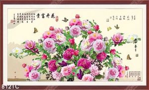 Tranh thư pháp hoa mẫu đơn
