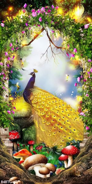 Tranh cửa sổ chim công chất lượng cao