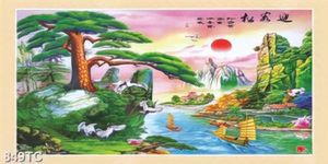Tranh thư pháp phong thủy thác nước