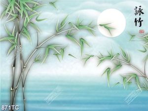 Tranh cây trúc và mặt trăng