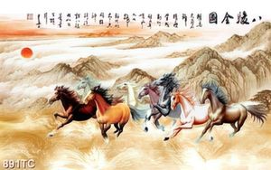 Tranh thư pháp bát mã chất lượng cao