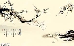 Tranh thư pháp thủy mặc mùa xuân