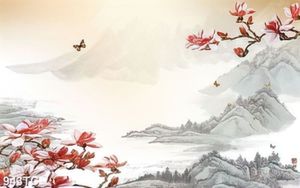 Tranh hoa mộc lan và tranh thư pháp