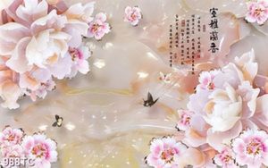 Tranh 3D giả ngọc hoa mẫu đơn