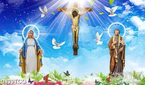 Tranh công giáo chúa Jesus trên cây thánh giá dán tường