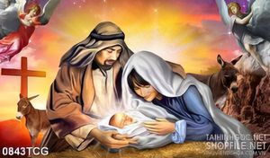 Tranh công giáo niềm hạnh phúc của chúa Jesus dán tường