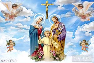Tranh công giáo những thiên thần bên gia đình chúa Jesus