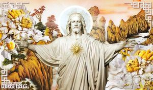 Tranh công giáo chúa Jesus ban phát tình yêu thương in uv