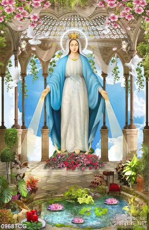 Tranh công giáo mẹ Maria soi đường chỉ lối cho chúng con