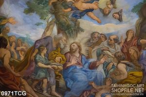 Tranh công giáo nổi thương xót với đức chúa Jesus in uv