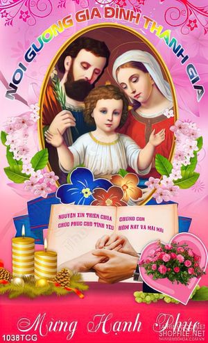 Tranh công giáo chúng con noi gương gia đình thánh gia