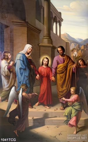 Tranh công giáo đức mẹ Maria ban sự an lành cho con dân